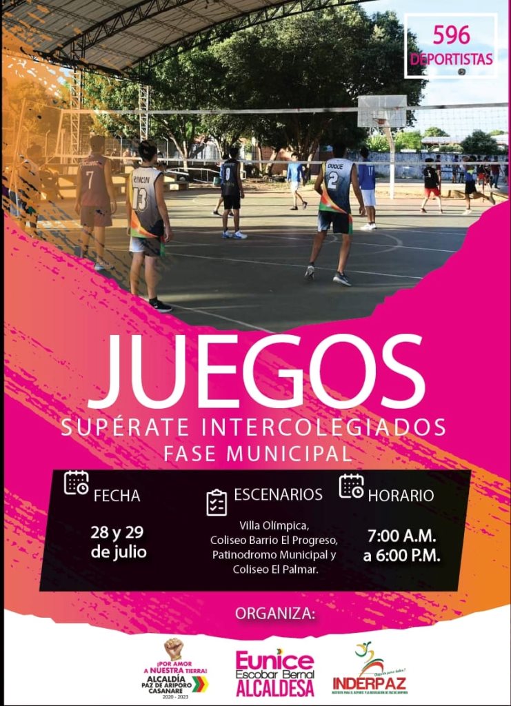 Hoy inician los Juegos Supérate Intercolegiados en Paz de Ariporo